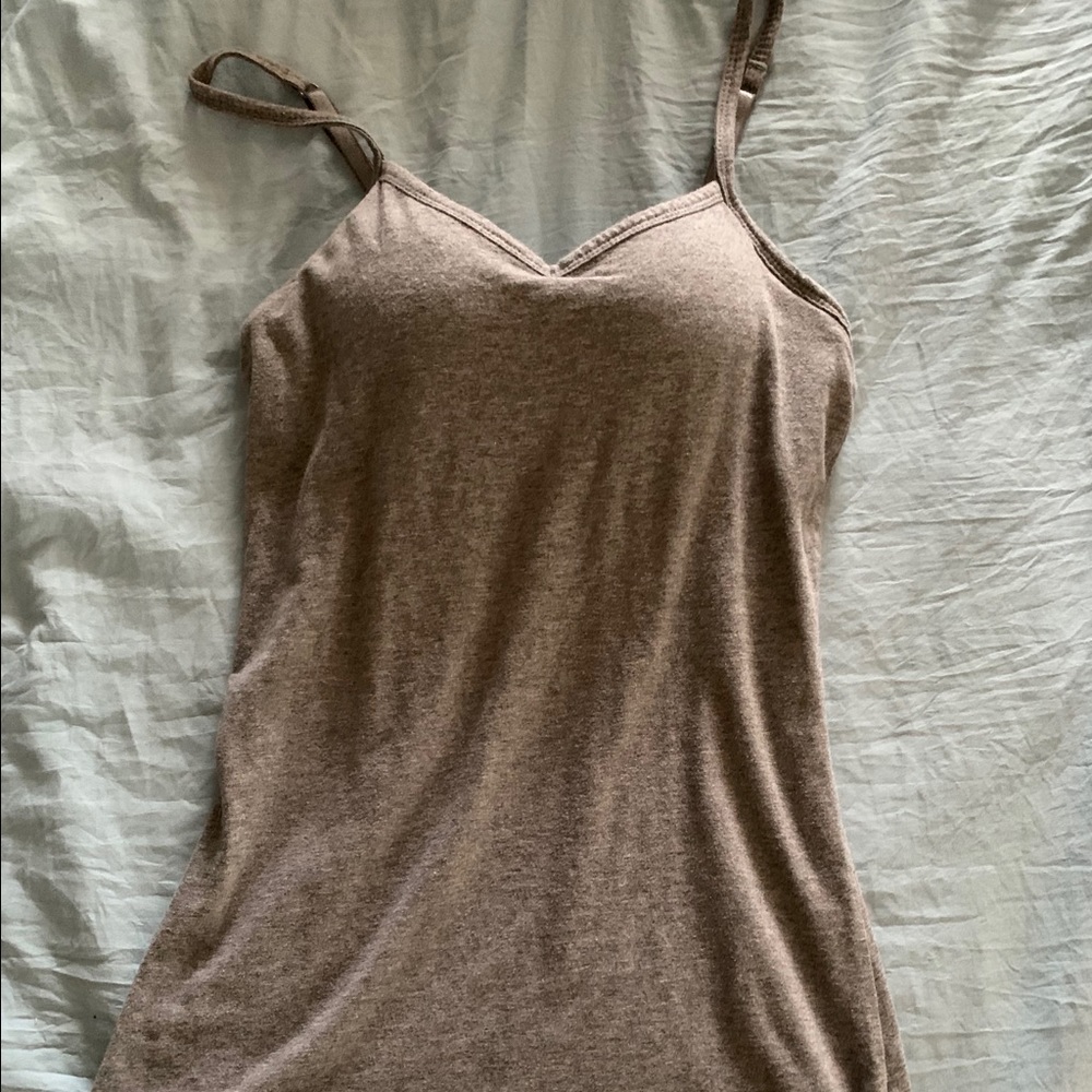 Giligan & Omaley grey tank top with attached bra